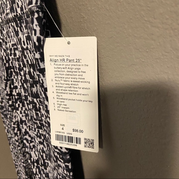 NWT Lululemon Align HR Pant in Black & Grey Print - Picture 5 of 7